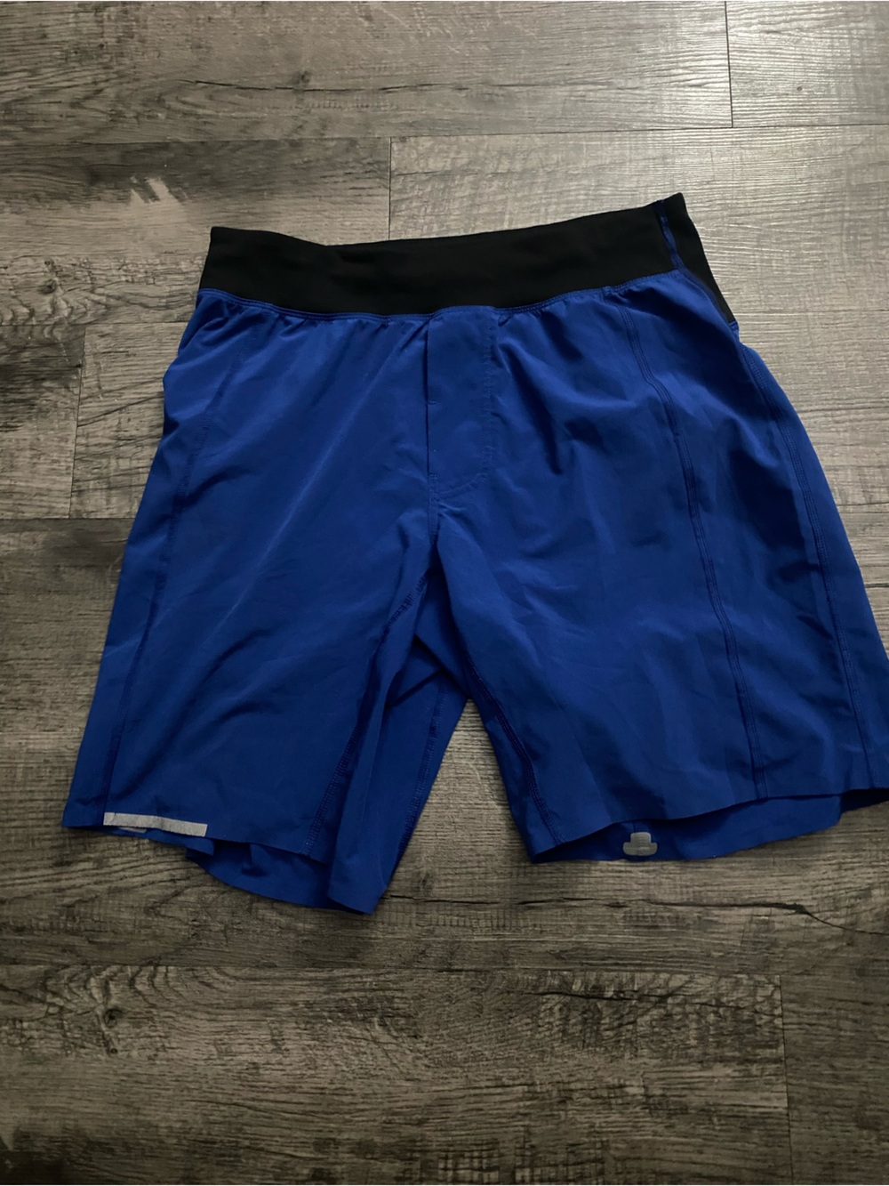 lululemon athletica Men's Electric Blue Shorts with Black Waistband